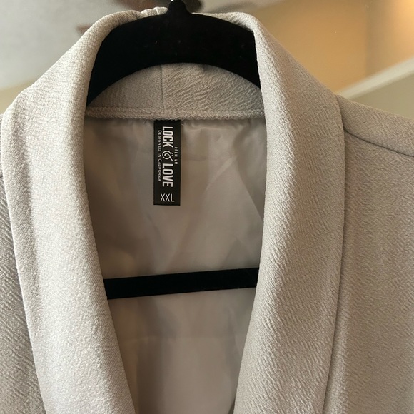 Chic Light Gray Open Blazer - Picture 3 of 3